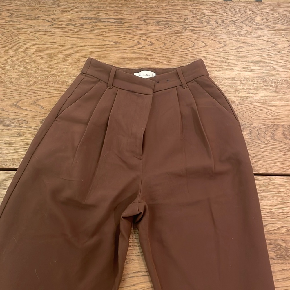 Abercrombie & Fitch Curve Love Wide-Leg Sloane Tailored Pant